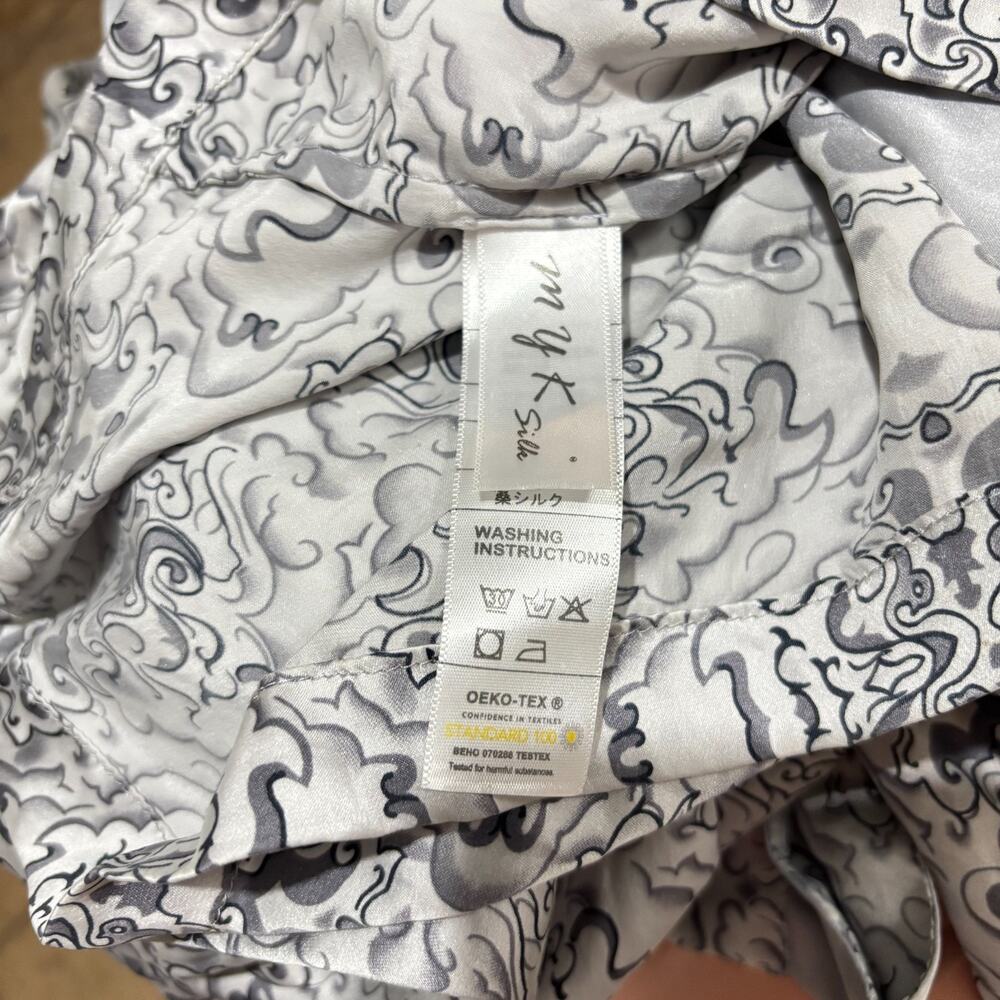 MYK Silk 100% Mulberry Silk Baroque Print Robe Duster 3XL Plus (missing belt) - Picture 5 of 7